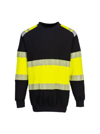 PW3 FR Modaflame Class 1 Sweatshirt , L, R, Yellow/Black
