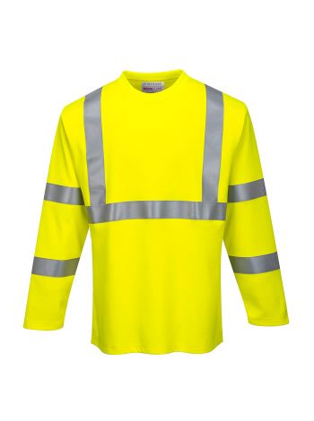 FR Modaflame Hi-Vis Long Sleeve T-Shirt, L, R, Yellow