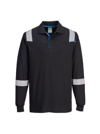 WX3 FR Modaflame Long Sleeve Polo, L, R, Black