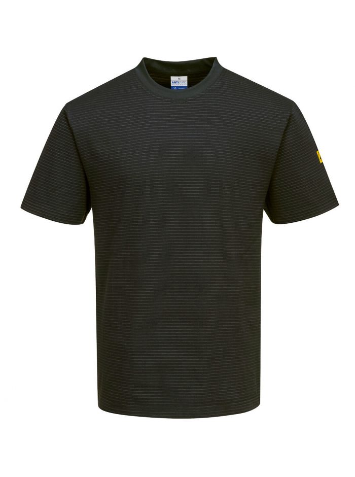 Anti-Static ESD T-Shirt S/S, 4XL, R, Black