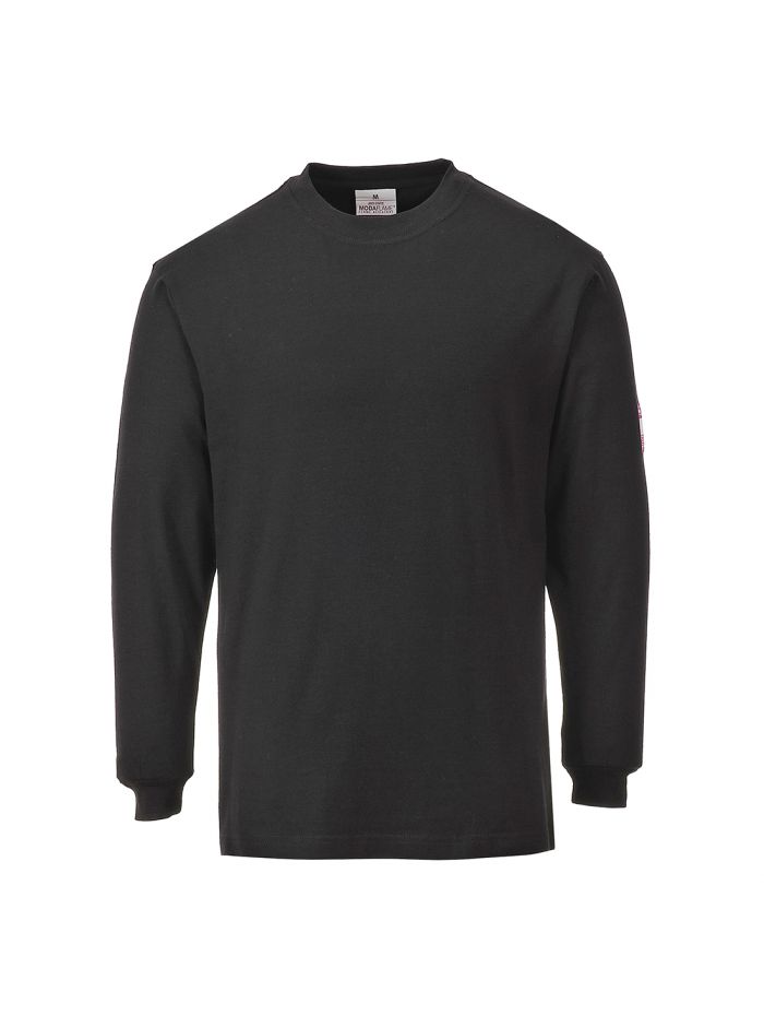 FR Modaflame Anti-Static Long Sleeve T-Shirt, L, R, Black
